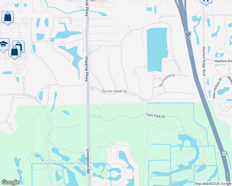map of restaurants, bars, coffee shops, grocery stores, and more near Corsia Trieste Way in Bonita Springs
