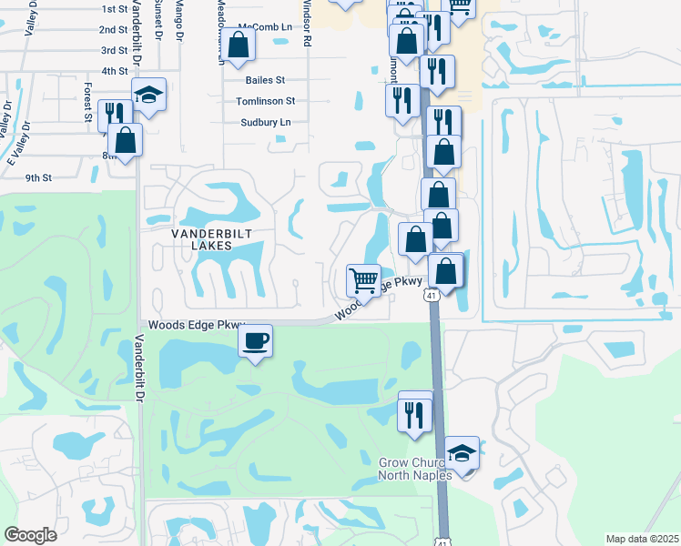 map of restaurants, bars, coffee shops, grocery stores, and more near 28650 Carriage Home Drive in Bonita Springs