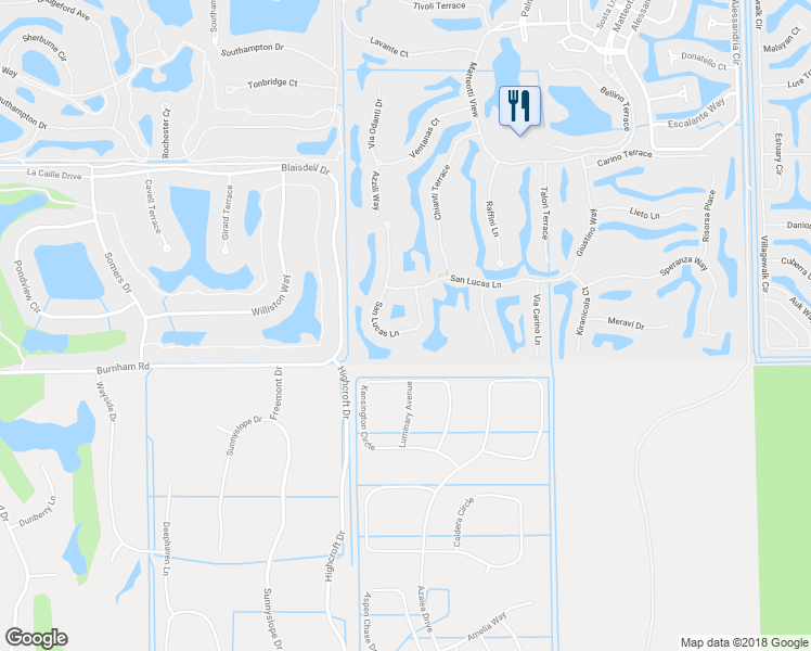 map of restaurants, bars, coffee shops, grocery stores, and more near 28614 San Lucas Lane in Bonita Springs