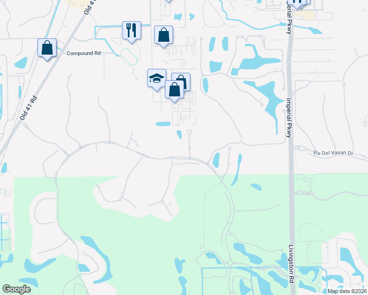 map of restaurants, bars, coffee shops, grocery stores, and more near 29130 Brendisi Way in Naples