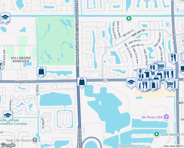 map of restaurants, bars, coffee shops, grocery stores, and more near 4700 Northwest 1st Place in Deerfield Beach