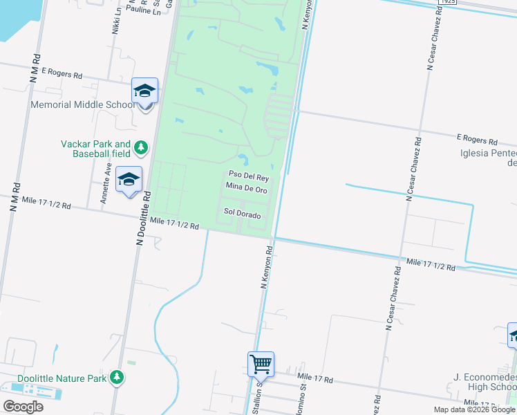 map of restaurants, bars, coffee shops, grocery stores, and more near 3622 Rancho Del Rey in Edinburg