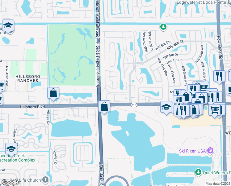 map of restaurants, bars, coffee shops, grocery stores, and more near 4700 Northwest 1st Place in Deerfield Beach