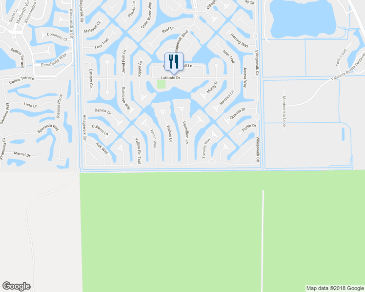 map of restaurants, bars, coffee shops, grocery stores, and more near 28950 Vermillion Lane in Bonita Springs