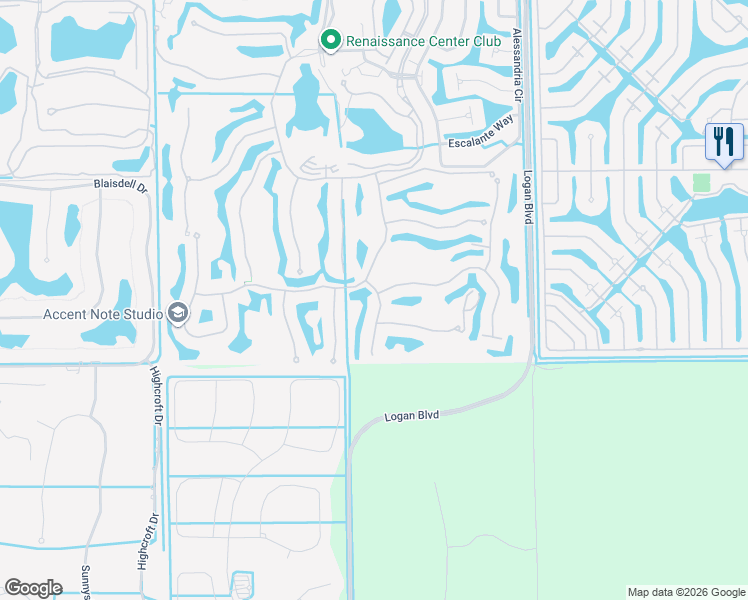 map of restaurants, bars, coffee shops, grocery stores, and more near 14510 Meravi Drive in Bonita Springs