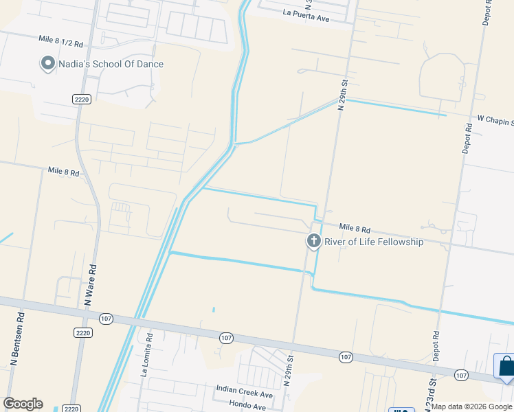 map of restaurants, bars, coffee shops, grocery stores, and more near 12101 Rooth Road in McAllen