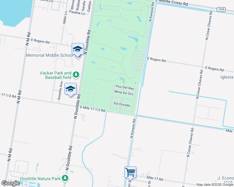 map of restaurants, bars, coffee shops, grocery stores, and more near 3518 Paseo Del Rey in Edinburg