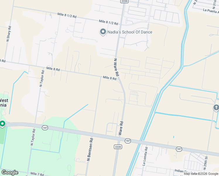 map of restaurants, bars, coffee shops, grocery stores, and more near 12431 Ware Road in Edinburg