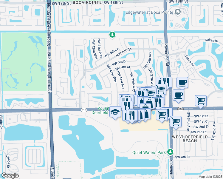 map of restaurants, bars, coffee shops, grocery stores, and more near 4230 Northwest 2nd Court in Deerfield Beach