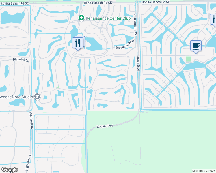 map of restaurants, bars, coffee shops, grocery stores, and more near 14542 Speranza Way in Bonita Springs