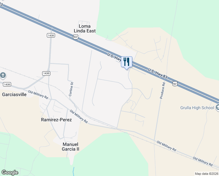 map of restaurants, bars, coffee shops, grocery stores, and more near 726 Irene Solis Avenue in Rio Grande City