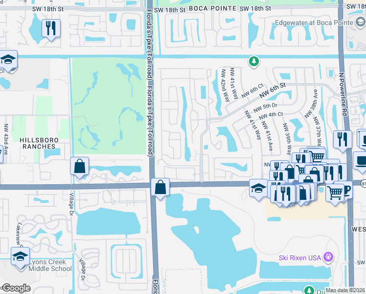 map of restaurants, bars, coffee shops, grocery stores, and more near 234 Northwest 1st Drive in Deerfield Beach