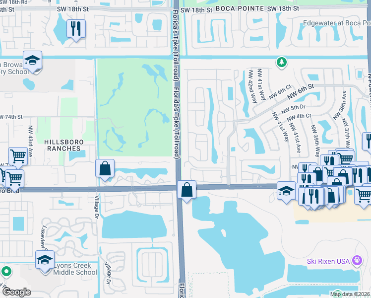 map of restaurants, bars, coffee shops, grocery stores, and more near 236 Northwest 48th Avenue in Deerfield Beach