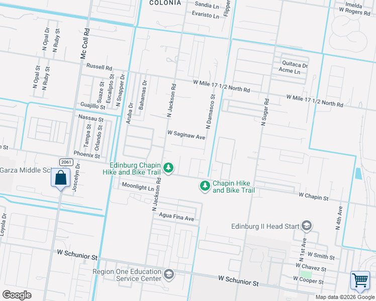map of restaurants, bars, coffee shops, grocery stores, and more near 2015 Teal Lane in Edinburg