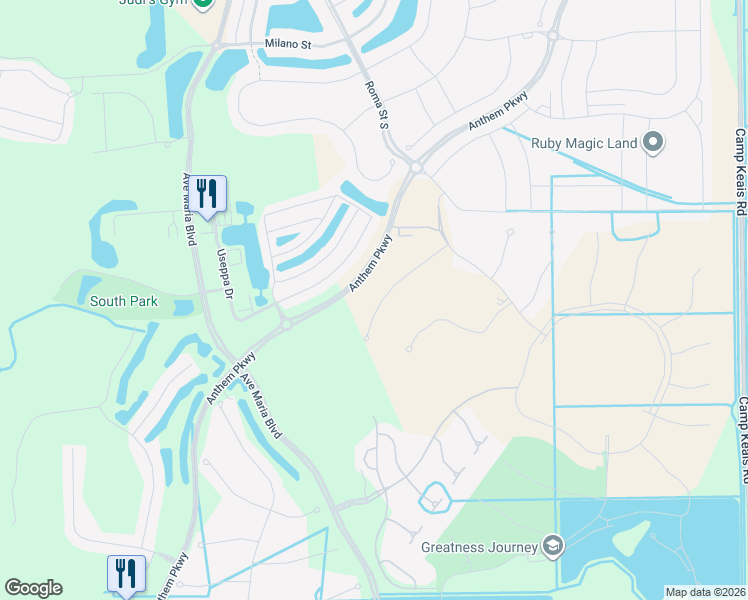 map of restaurants, bars, coffee shops, grocery stores, and more near 5507 Useppa Drive in Ave Maria