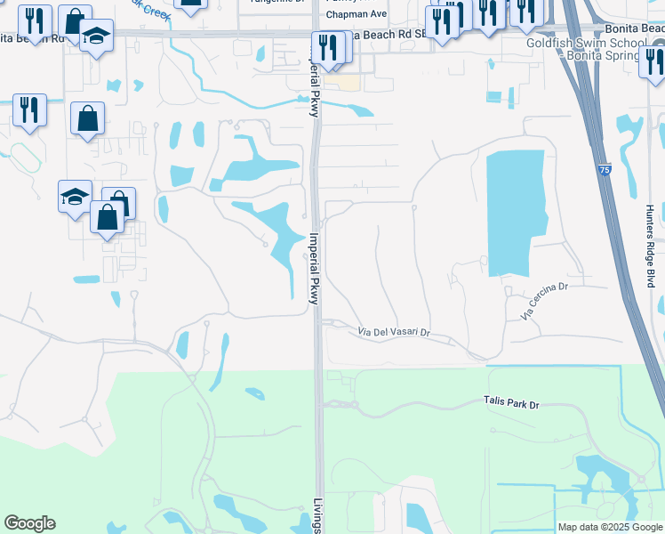 map of restaurants, bars, coffee shops, grocery stores, and more near 28650 Altessa Way in Bonita Springs