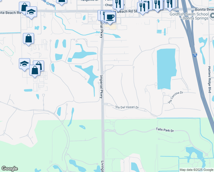 map of restaurants, bars, coffee shops, grocery stores, and more near 28650 Altessa Way in Bonita Springs