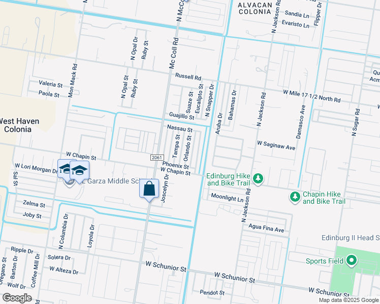 map of restaurants, bars, coffee shops, grocery stores, and more near 1609 Nassau Street in Edinburg