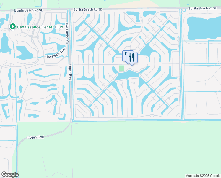 map of restaurants, bars, coffee shops, grocery stores, and more near 28705 Xenon Way in Bonita Springs