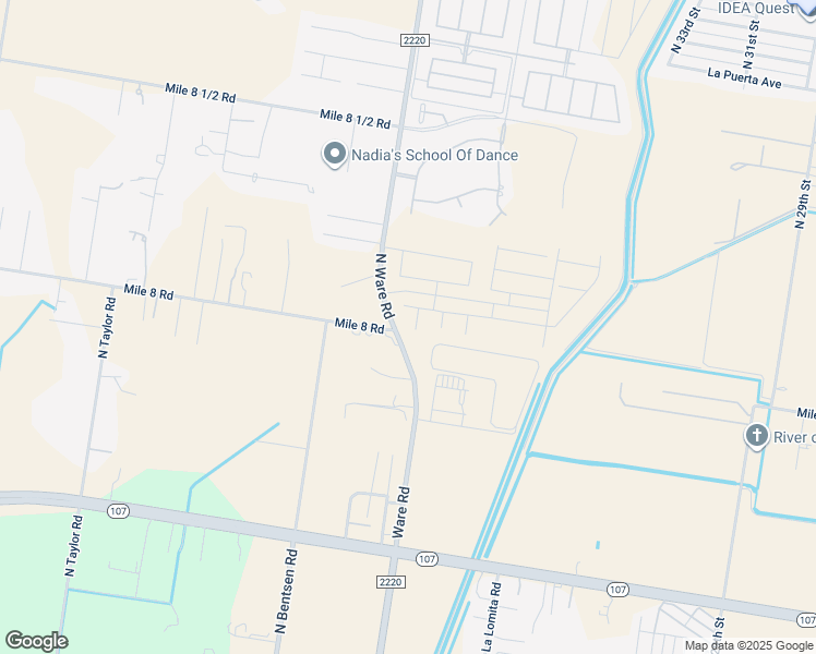 map of restaurants, bars, coffee shops, grocery stores, and more near 4200 Mile 8 Road in Edinburg