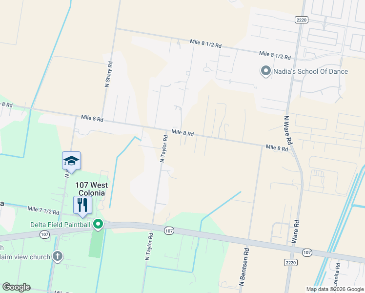 map of restaurants, bars, coffee shops, grocery stores, and more near 5015 Mile 8 Road in Edinburg