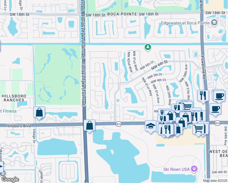 map of restaurants, bars, coffee shops, grocery stores, and more near 347 Northwest 45th Avenue in Deerfield Beach