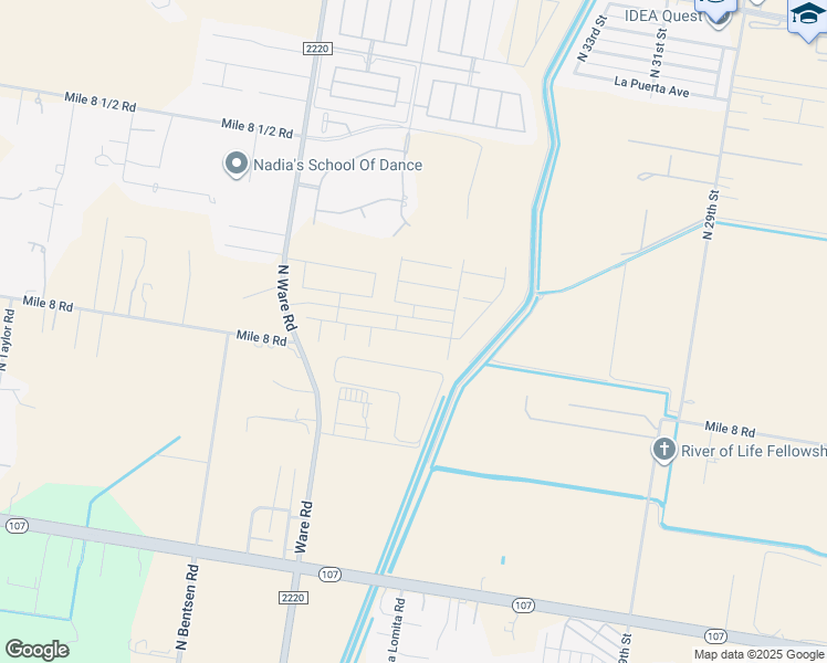 map of restaurants, bars, coffee shops, grocery stores, and more near 3725 North 38th Street in McAllen