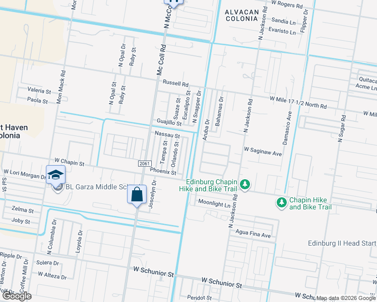 map of restaurants, bars, coffee shops, grocery stores, and more near 1612 Nassau Street in Edinburg