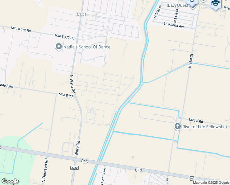 map of restaurants, bars, coffee shops, grocery stores, and more near 3725 North 38th Street in McAllen