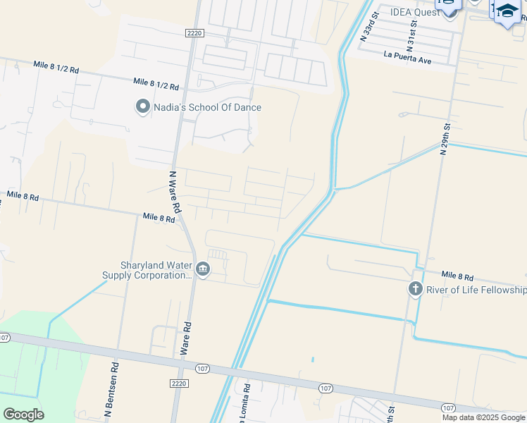 map of restaurants, bars, coffee shops, grocery stores, and more near 3725 North 38th Street in McAllen