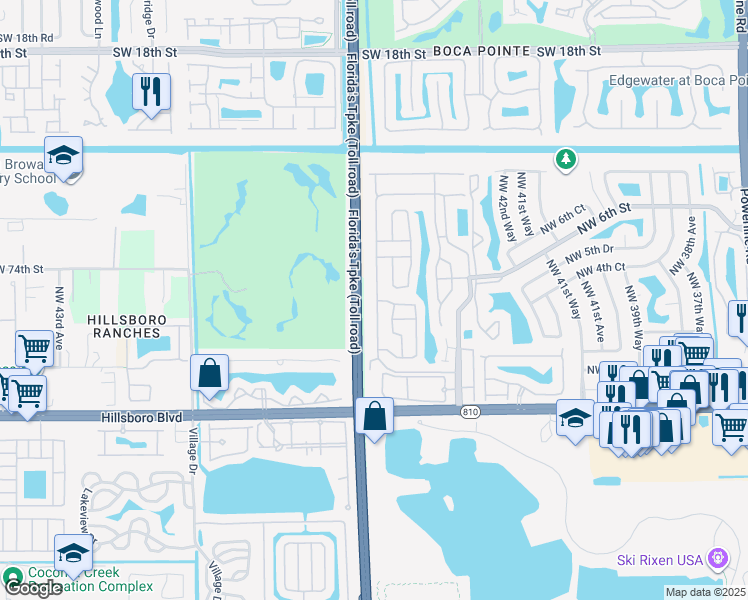 map of restaurants, bars, coffee shops, grocery stores, and more near 361 Northwest 48th Avenue in Deerfield Beach