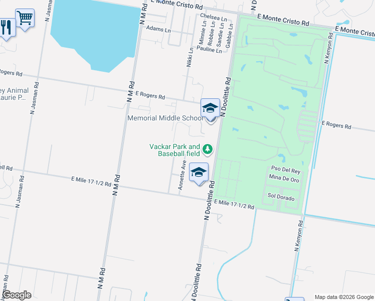 map of restaurants, bars, coffee shops, grocery stores, and more near 2520 Annette Avenue in Edinburg