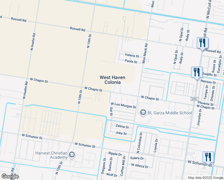 map of restaurants, bars, coffee shops, grocery stores, and more near 4022 W Chapin St in Edinburg