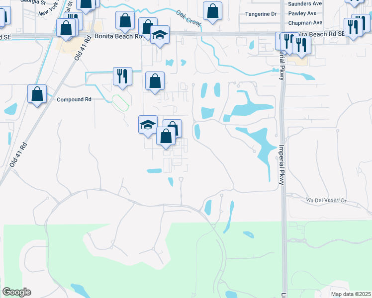map of restaurants, bars, coffee shops, grocery stores, and more near 28651 North Diesel Drive in Bonita Springs
