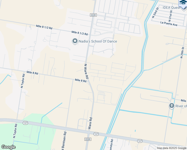 map of restaurants, bars, coffee shops, grocery stores, and more near 4200 Mile 8 Road in Edinburg