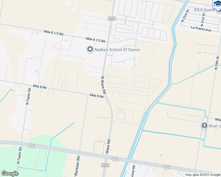 map of restaurants, bars, coffee shops, grocery stores, and more near 4200 Mile 8 Road in Edinburg