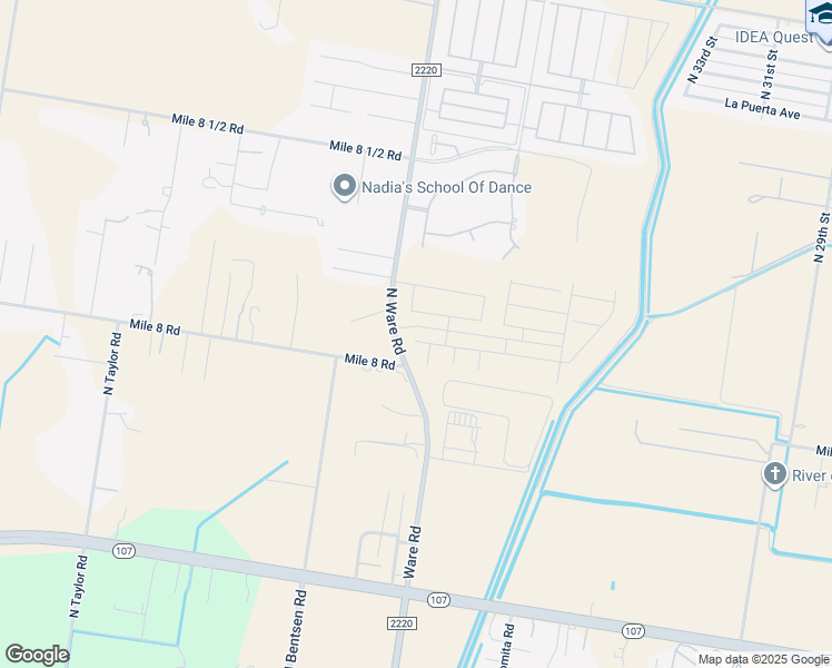 map of restaurants, bars, coffee shops, grocery stores, and more near 4200 Mile 8 Road in Edinburg