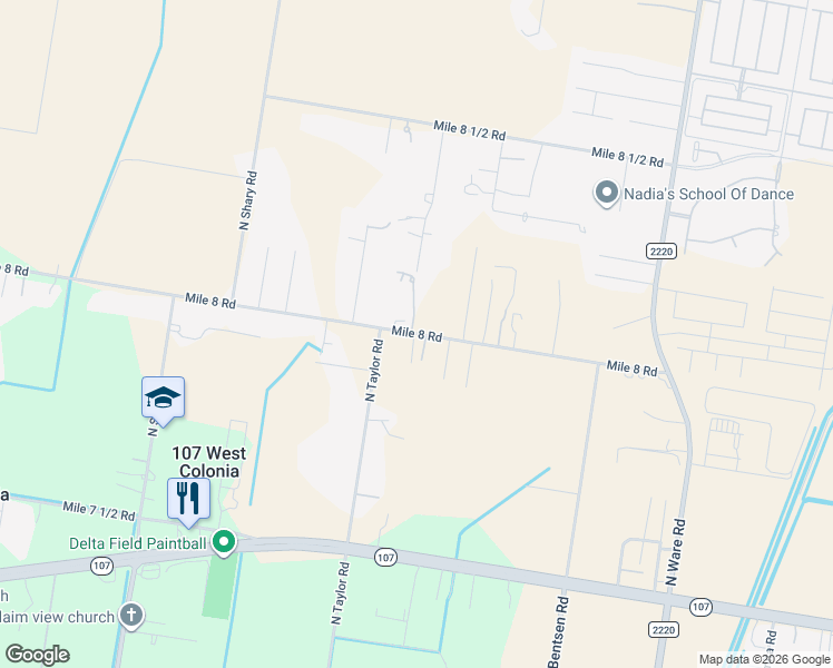 map of restaurants, bars, coffee shops, grocery stores, and more near 5056 Mile 8 Road in Edinburg