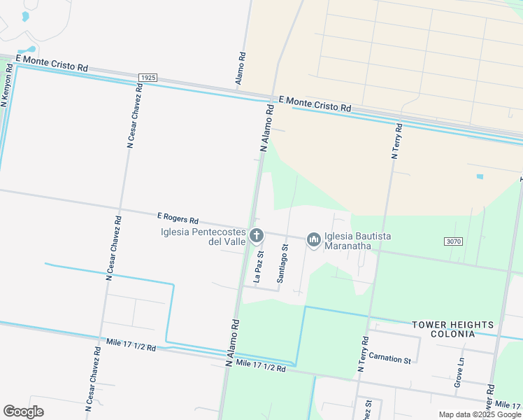 map of restaurants, bars, coffee shops, grocery stores, and more near 2914 North Alamo Road in Edinburg