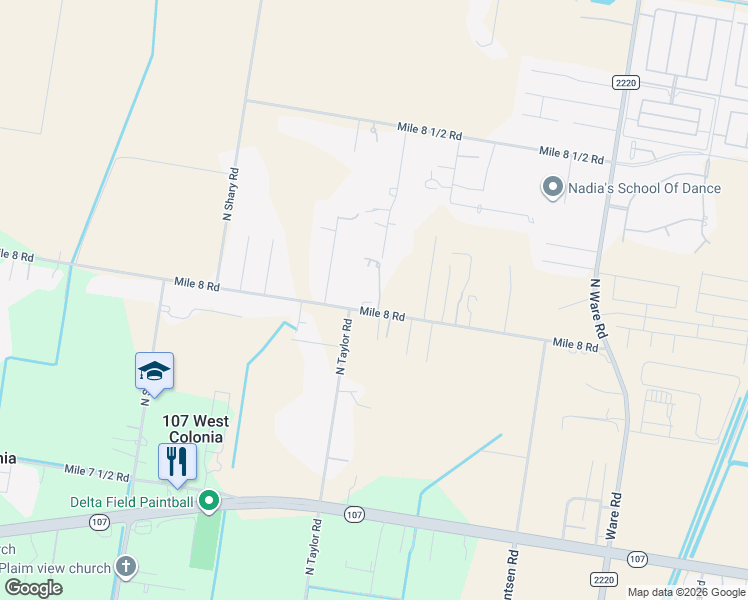 map of restaurants, bars, coffee shops, grocery stores, and more near 5056 Mile 8 Road in Edinburg