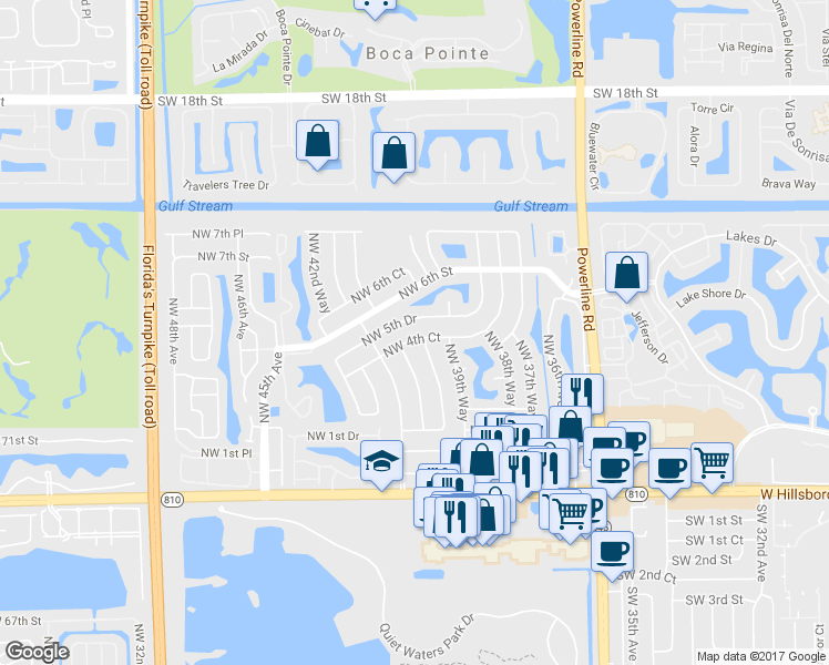 map of restaurants, bars, coffee shops, grocery stores, and more near 4091 Northwest 4th Court in Deerfield Beach