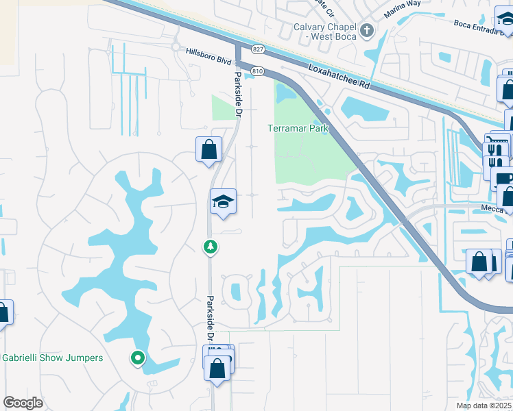 map of restaurants, bars, coffee shops, grocery stores, and more near 7470 Northwest 70th Avenue in Parkland