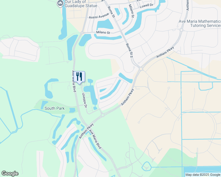 map of restaurants, bars, coffee shops, grocery stores, and more near Ferris Avenue in Ave Maria