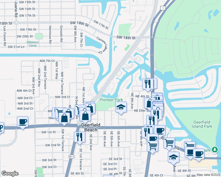map of restaurants, bars, coffee shops, grocery stores, and more near 3100 South Dixie Highway in Boca Raton