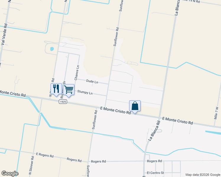 map of restaurants, bars, coffee shops, grocery stores, and more near 14106 Clover Lane in Edinburg