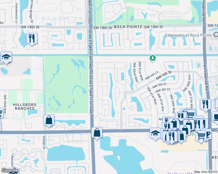map of restaurants, bars, coffee shops, grocery stores, and more near 482 Northwest 47th Avenue in Deerfield Beach