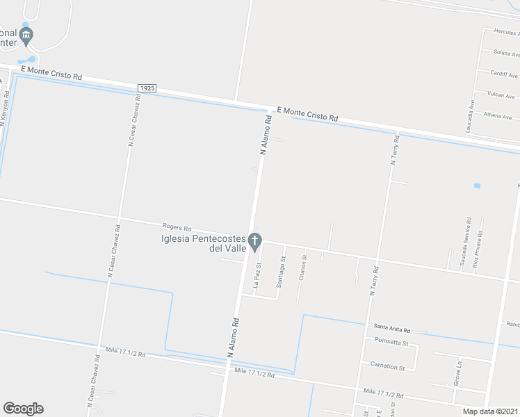 map of restaurants, bars, coffee shops, grocery stores, and more near 2914 North Alamo Road in Edinburg