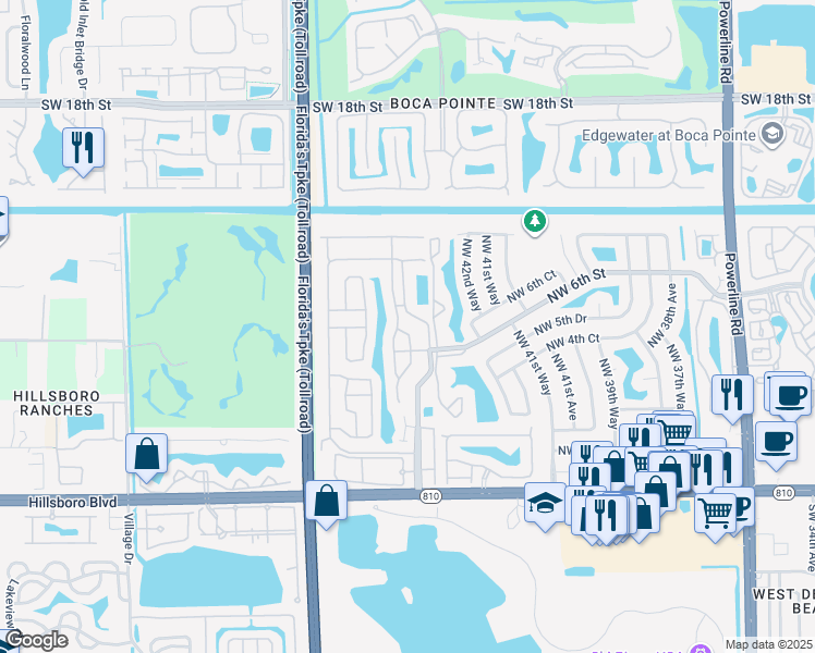 map of restaurants, bars, coffee shops, grocery stores, and more near 504 Northwest 45th Terrace in Deerfield Beach