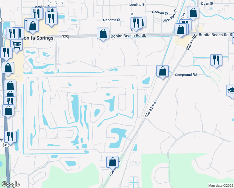 map of restaurants, bars, coffee shops, grocery stores, and more near 28487 Las Palmas Circle in Bonita Springs