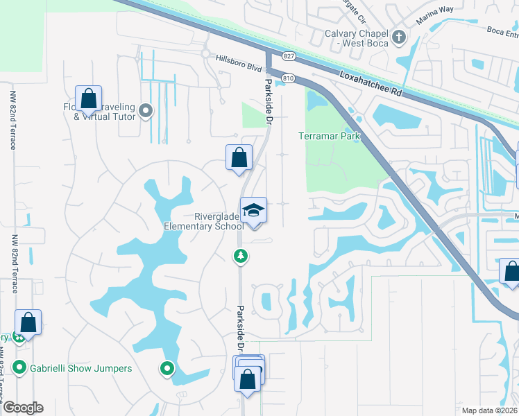 map of restaurants, bars, coffee shops, grocery stores, and more near 7120 Northwest 75th Street in Parkland